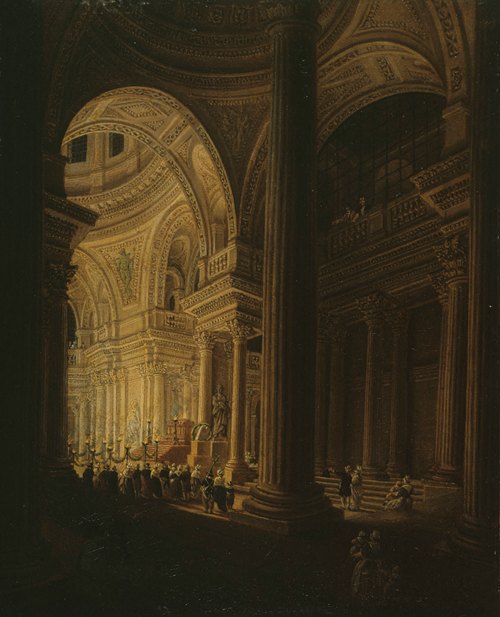 Le sarcophage de Jean-Jacques Rousseau, exposé au Panthéon (20 vendémiaire an III – 11 octobre 1794)