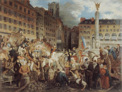 Le duc d’Orléans, se rendant à l’hôtel de ville, traverse la place du Châtelet, le 31 juillet 1830
