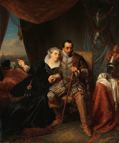 Magdalena Moons Begs her Fiancé Francisco Valdez to Postpone the Storming of Leiden another night, 1574