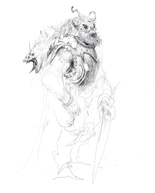 Temple without sun sketch
