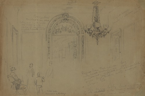 The main lobby leading from the old hall of the house of representatives to the new one