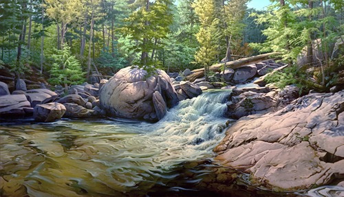 Stream and Boulder