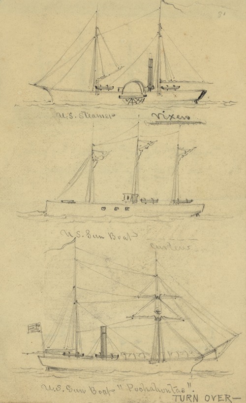 U.S. Steamer Vixen, U.S. Gun Boat Curlew, and U.S. Gun Boat ‘Pochahontas’