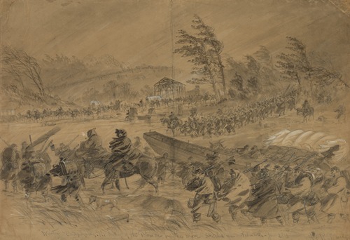 Winter Campaigning. The Army of the Potomac on the move. Sketched near Falmouth–Jan. 21st