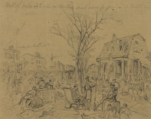 Halt of Wilcox’s Troops in Caroline street prevous[sic] to going in to battle–