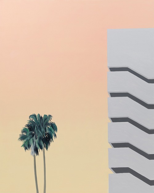 Palms and parking garage