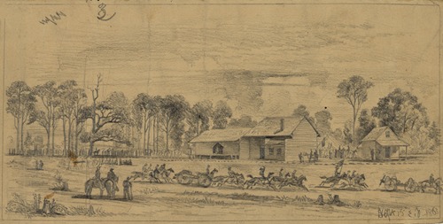 Brandy Station, on the Orange and Alexandria R.R. Light artillery going to the front