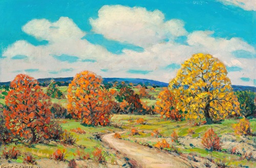 Impressionist Fall Landscape Painting by Dwight Clay Holmes