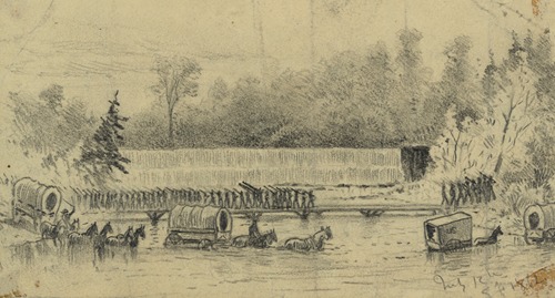 The crossing of the North Fork of the Rappahannock River, near Waterloo, by Gen. Bank’s Corps