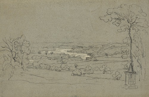 The Powatan Valley of the Powatan Virginia from the church yard of the church Philip Henry addressed the people in the Revolution, Richmond V.A.