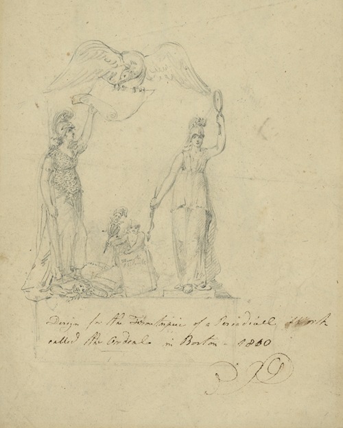 Design for the frontispiece of a periodical work called ‘The ordeal’ in Boston, 1810