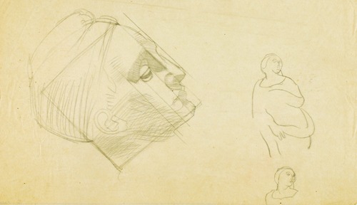 Untitled–Head, Two Women, studies