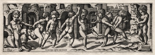 Frieze of Children Dancing to a Bag-pipe