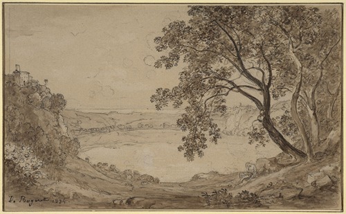 Figure on the edge of lake Nemi