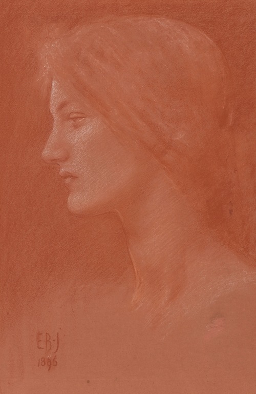 Head of a young girl in profile to the left for a Sea Nymph in Perseus and the Sea Nymphs