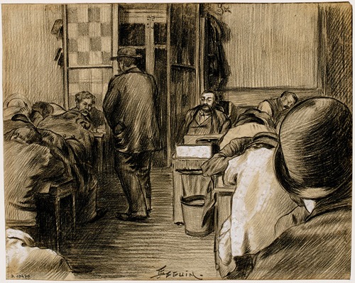 Chez Fradin, hôtel fin de siècle, rue Saint Denis l’entrée et la salle du rez-de-chaussée