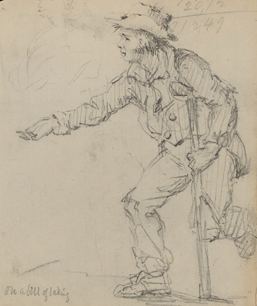 On a bill of lading [Young boy with crutch].