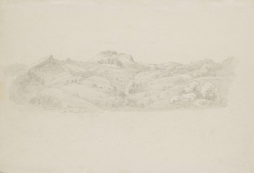 Civitella Area, the Town of Olevano Romano on Top of the Hill in the Distance