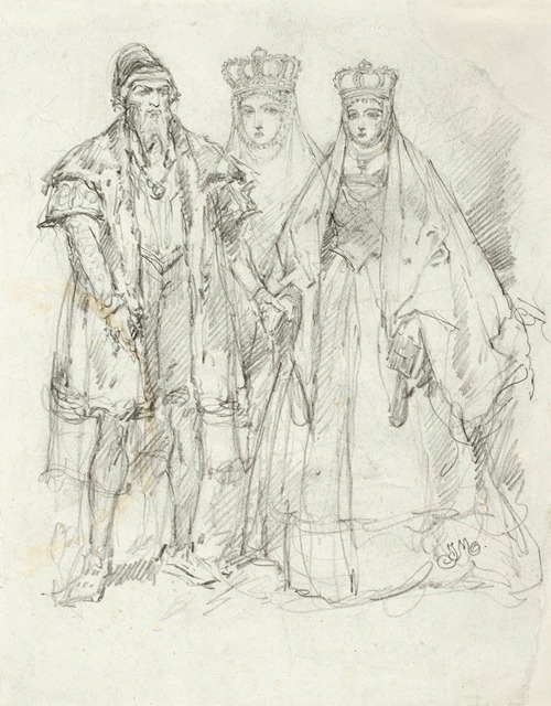 Sigismund II Augustus and Barbara, study for the publication “Clothes in Poland”