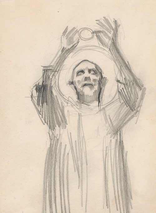 Study of the figure of St. Stanislaus for stained-glass window design