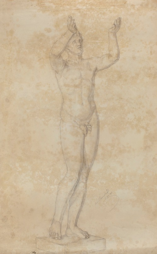 Praying young man – tracing from a copy of a Greek sculpture from Lysippos’ circle (300 BC)