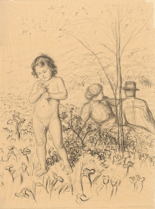 Naked boy in the garden
