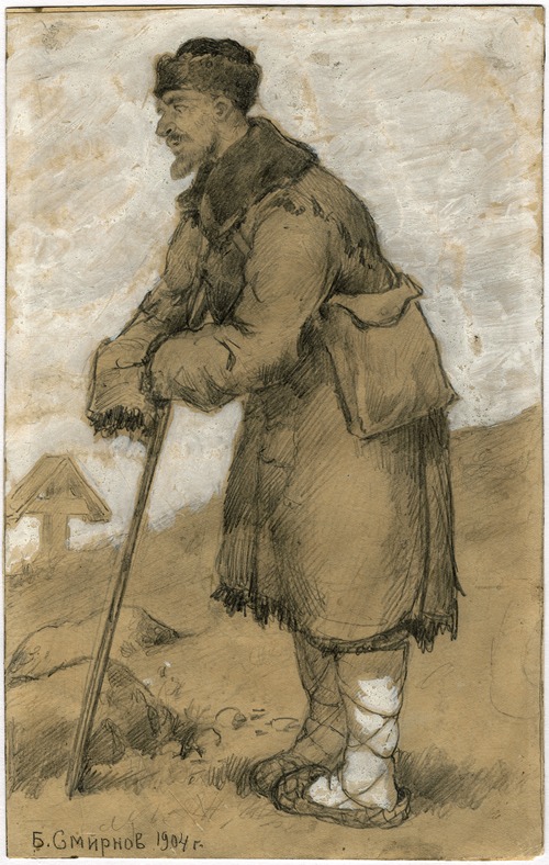 Fate and Migration; A Migrant, Returning to His Homeland, Bids Farewell to the Graves of those Dear to Him Who He Had Lost in the Adopted Land.