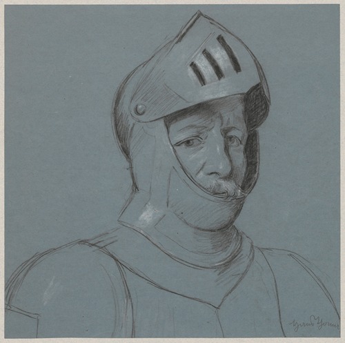 Bust of a knight in armour