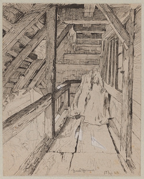 Fragment of a Roofed Veranda in a Wooden House