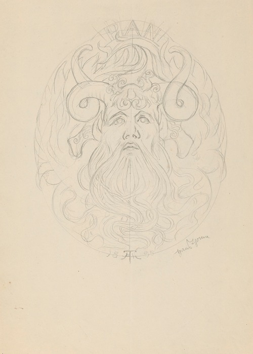 Head of Pan in an Oval Ornamental Field