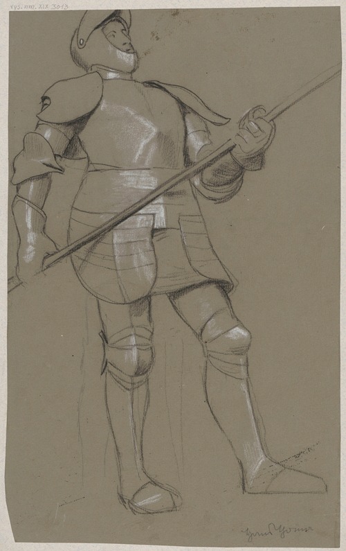 Knight in armour. Sketch for a painting painted on the occasion of the visit of Emperor Wilhelm II to Frankfurt