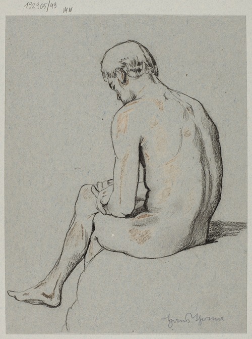 Male Nude Sitting with Legs Crossed