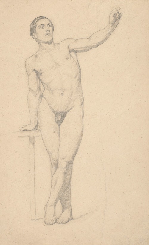 Male Nude with His Left Hand Raised