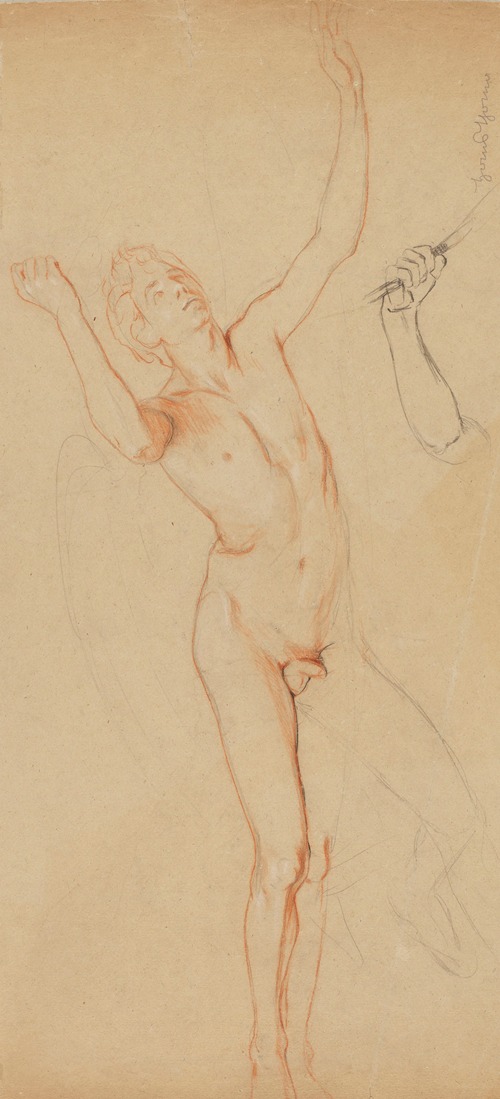 Male Nude, Below – Study of a Hand