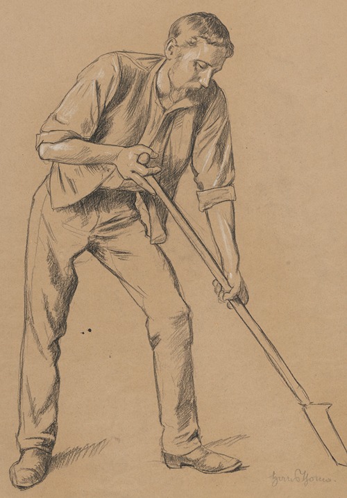 Man digging with a spade