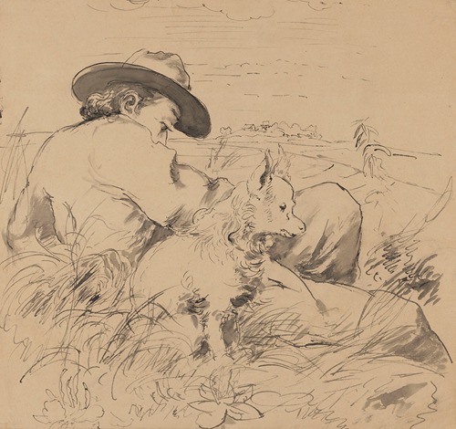 Man Laying in the Grass with a Dog