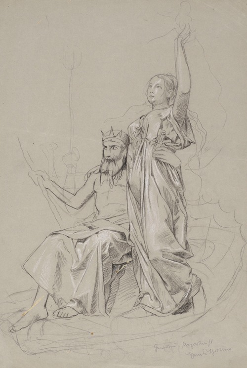 Neptune Sailing on a Shell with Amphitrite