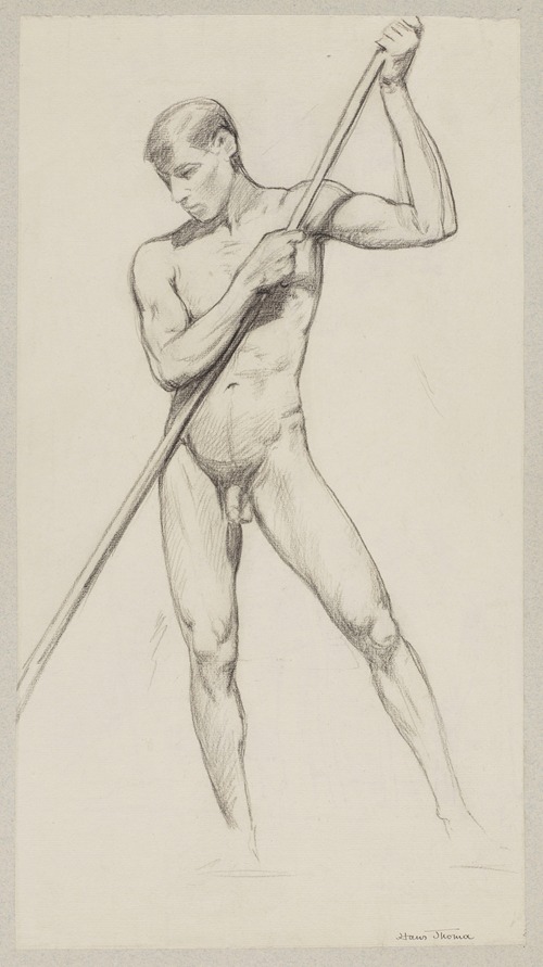 Nude – Man Leaning on a Stick