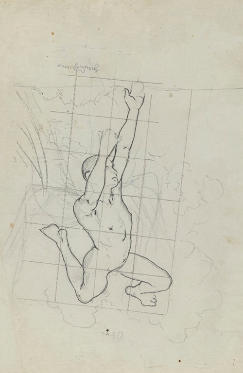 Nude Man in the Clouds, Falling Head Down