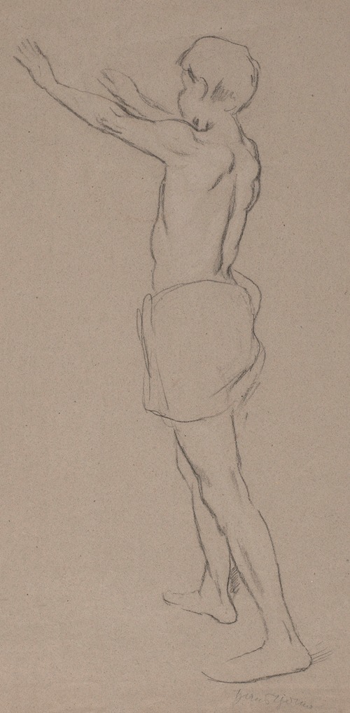 Nude of a Young Man Depicted from the Back