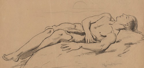Reclining Semi-Nude Young Man
