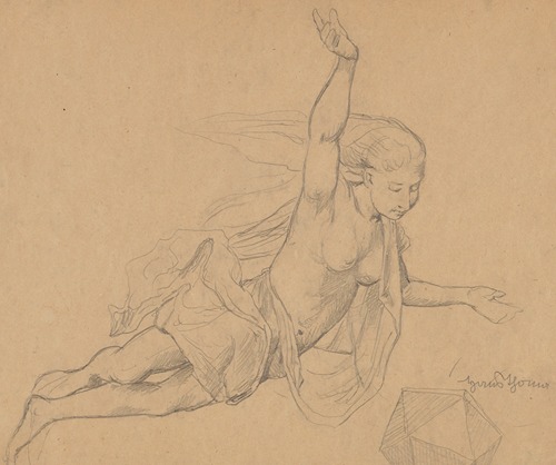 Semi-Nude Woman with a Crystal Below