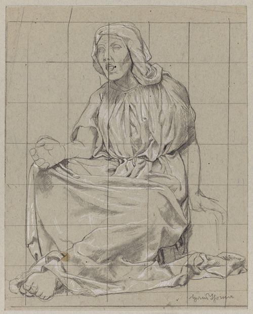 Sitting Woman in a Draped Robe