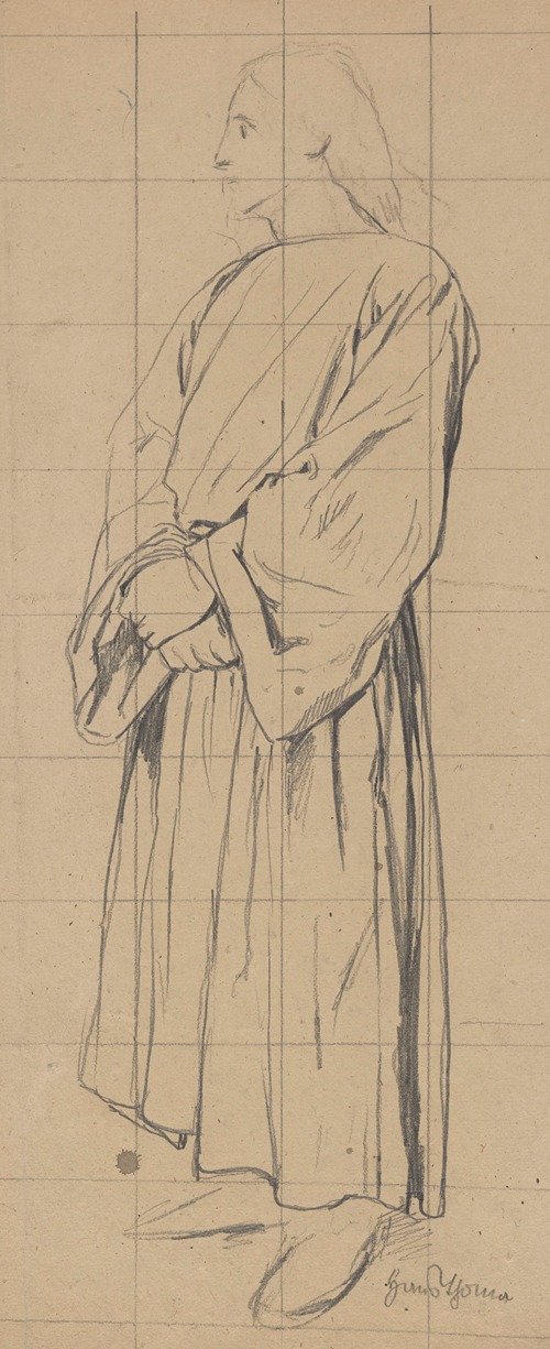 Standing Man in a Long Robe, with His Hands Folded One on the Other