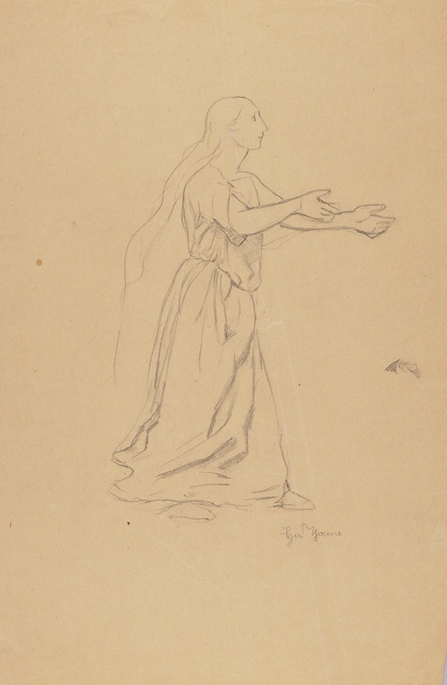 Study of a Female Figure in a Long Dress