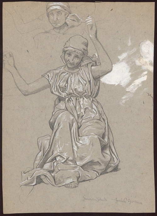 Study of a female figure; verso