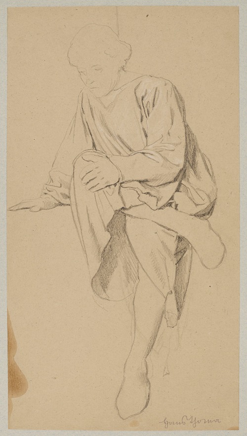 Study of a Figure Sitting with Legs Crossed