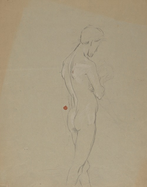 Study of a Nude Man Holding a Skull