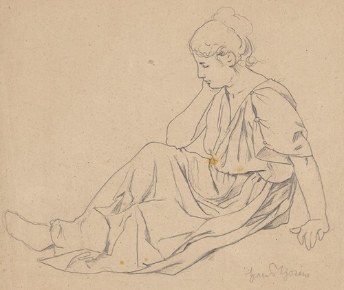 Study of a Seated Woman Dressed in a Long Robe