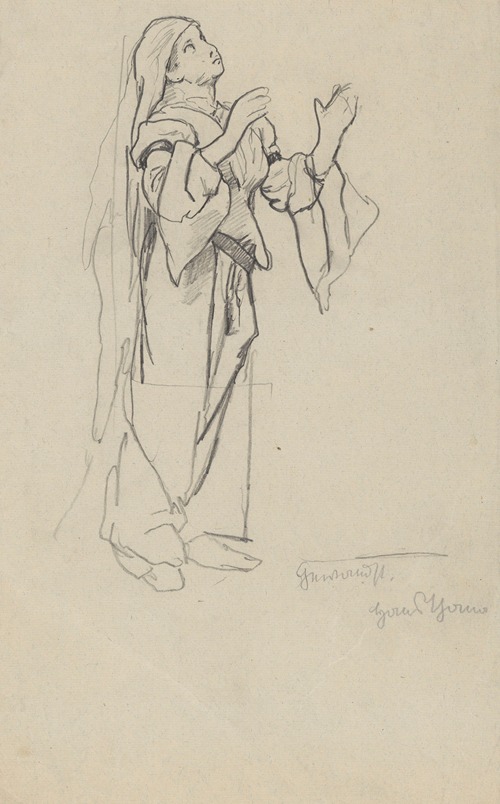 Study of a Woman in a Long Robe and Headscarf